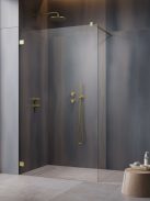 Radaway Essenza Pro Brushed Gold Walk-in szálcsiszolt arany zuhanyfal 50 átlátszó