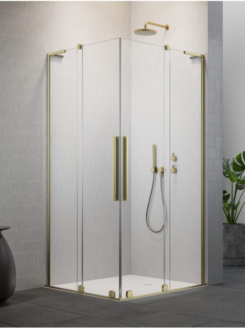 Radaway Furo SL Brushed Gold KDD szögletes szálcsiszolt arany zuhanykabin 90x90 átlátszó