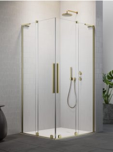   Radaway Furo SL Brushed Gold KDD szögletes szálcsiszolt arany zuhanykabin 120x80 átlátszó