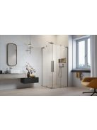 Radaway Furo SL Brushed Nickel KDD szögletes szálcsiszolt króm zuhanykabin 80x100 átlátszó