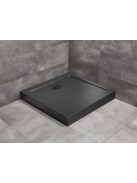 Radaway Doros Stone C szögletes zuhanytálca előlappal 90x90 fekete, ajándék szifonnal