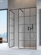 Radaway Modo X Black III Factory Walk-in fekete zuhanyfal 50x50 átlátszó