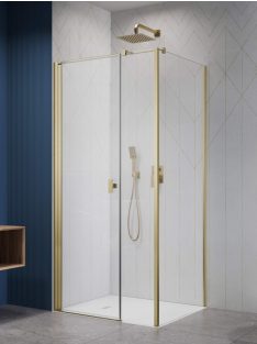   Radaway Nes Brushed Gold KDS I szögletes szálcsiszolt arany zuhanykabin 100x80 átlátszó balos