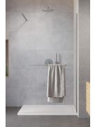 Radaway Modo New Brushed Nickel II Walk-in szálcsiszolt króm zuhanyfal törölközőtartóval 100 átlátszó