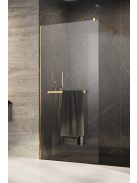 Radaway Modo New Gold II Walk-in arany zuhanyfal törölközőtartóval 100 átlátszó