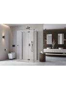 Radaway ﻿Essenza Brushed GunMetal ﻿KDJ+S ﻿szögletes ﻿szálcsiszolt fegyvermetál zuhanykabin 80x120 átlátszó balos