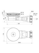 Radaway R400 SLIM zuhanytálca szifon