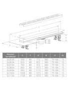 Radaway Rozsdamentes zuhanyfolyóka 55 Quadro rács