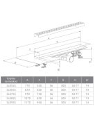 Radaway SLIM rozsdamentes zuhanyfolyóka 75 Steel rács