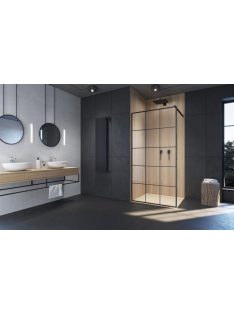   Radaway Modo X Black II Factory Walk-in fekete zuhanyfal 75 átlátszó