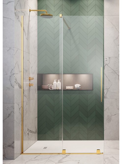 Radaway Furo Gold Walk-in arany zuhanyfal 110 átlátszó balos