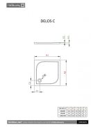 Radaway Delos C szögletes lapos zuhanytálca 80x80 fehér ajándék szifonnal