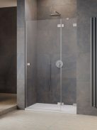 Radaway Essenza Pro Brushed Nickel DWJ szálcsiszolt króm zuhanyajtó 90 átlátszó balos